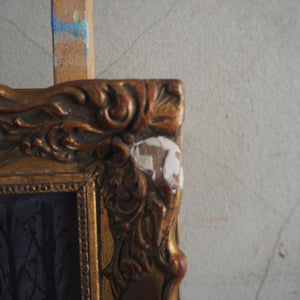 Night Scene: Small Oil on Board with Gesso Frame
