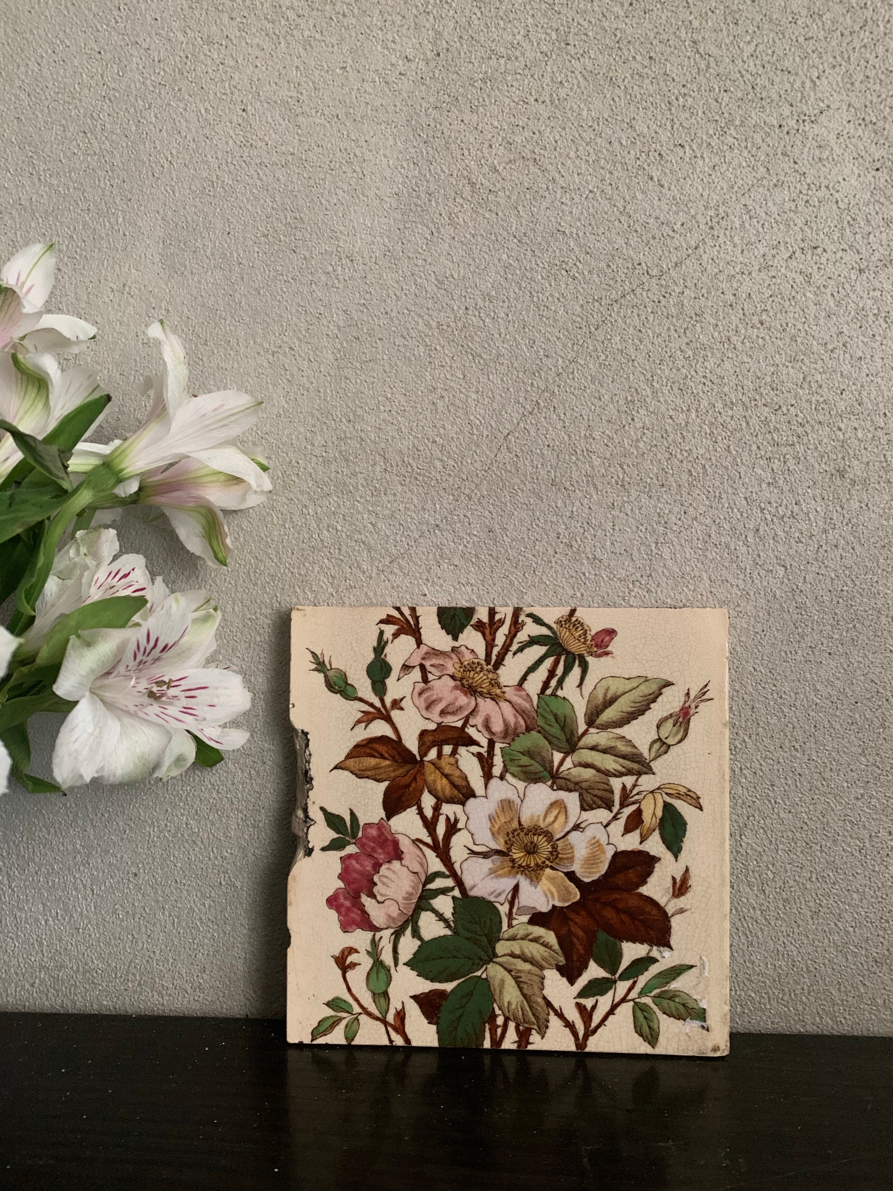 Antique Victorian Pottery Tile 2