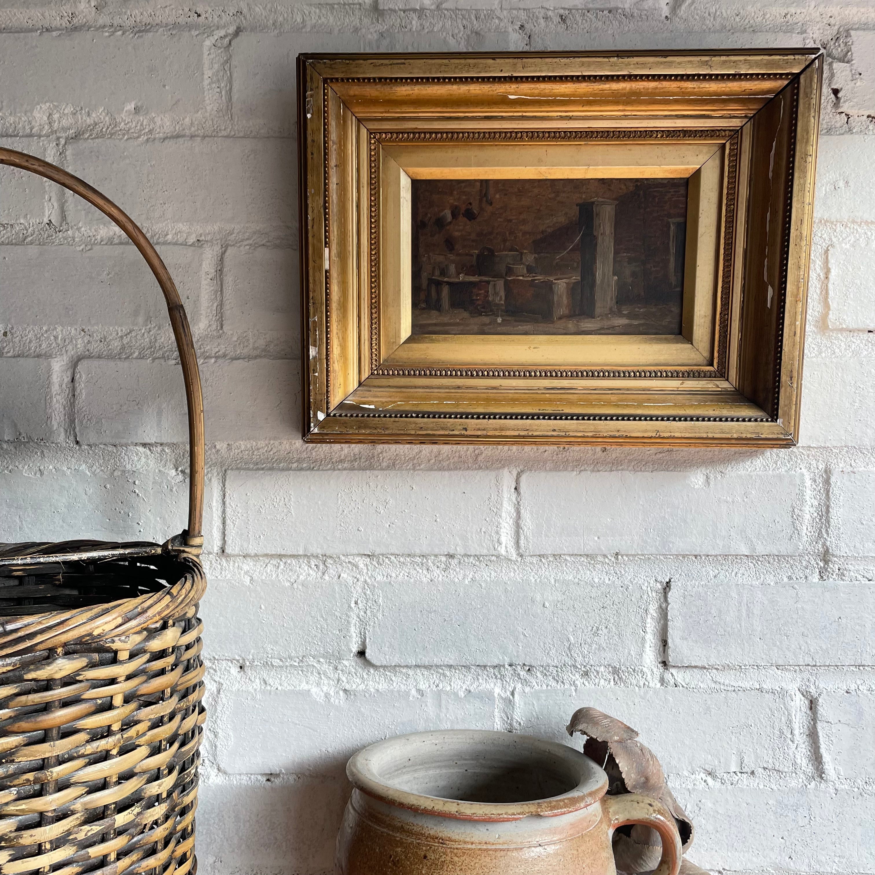 A Rustic Kitchen: Small Antique Oil