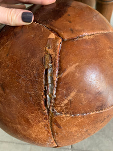 Large Vintage Leather Medicine Ball