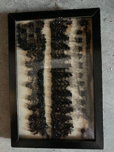 Framed 19th Century Jet Lace Fragment