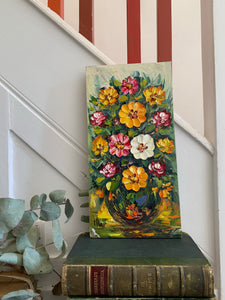 Thick Impasto Floral Oil on Canvas