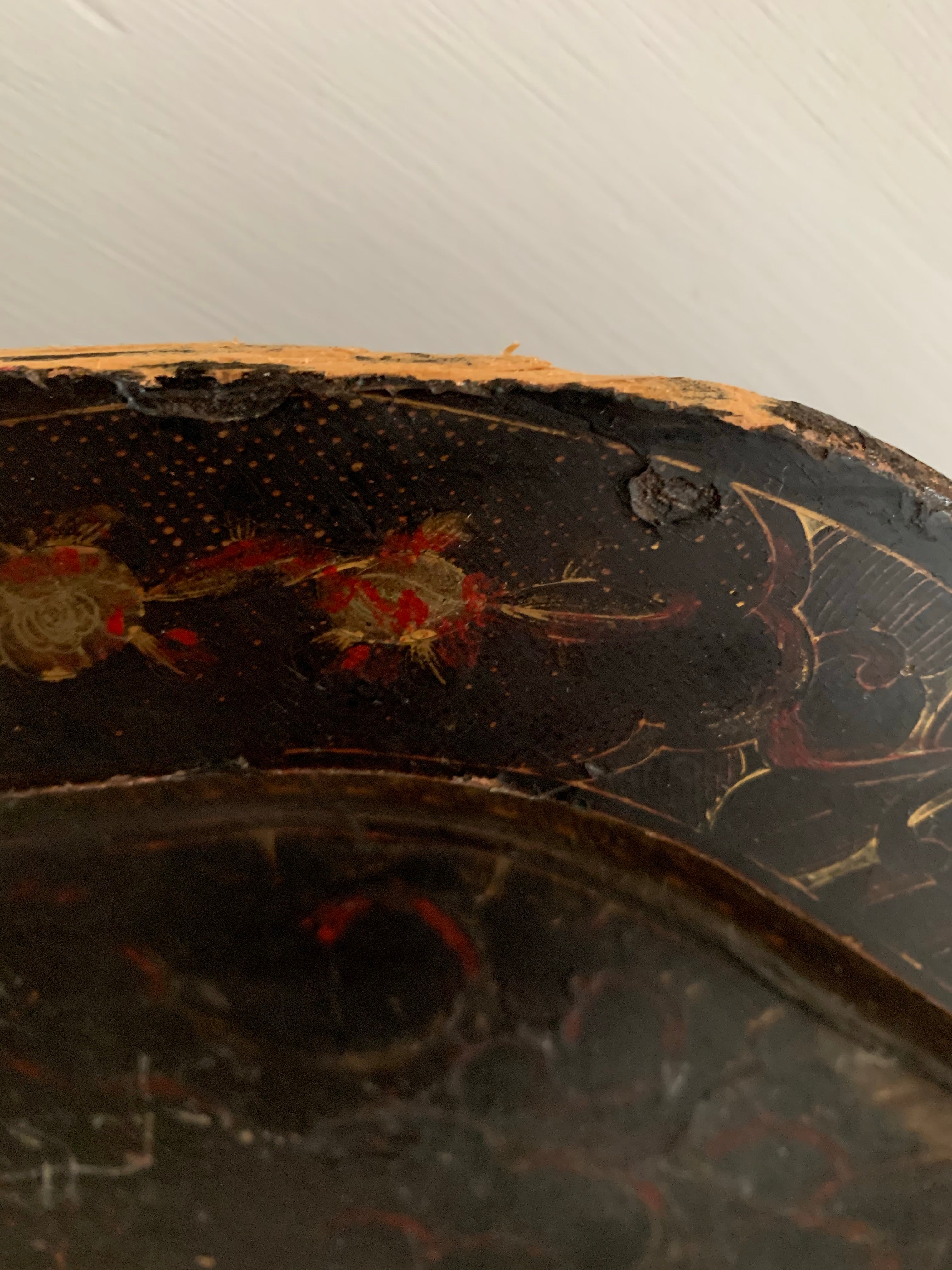 Antique Chinoisserie Papier Mache Tray