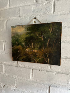 19th Century Landscape: Unframed Oil on Canvas
