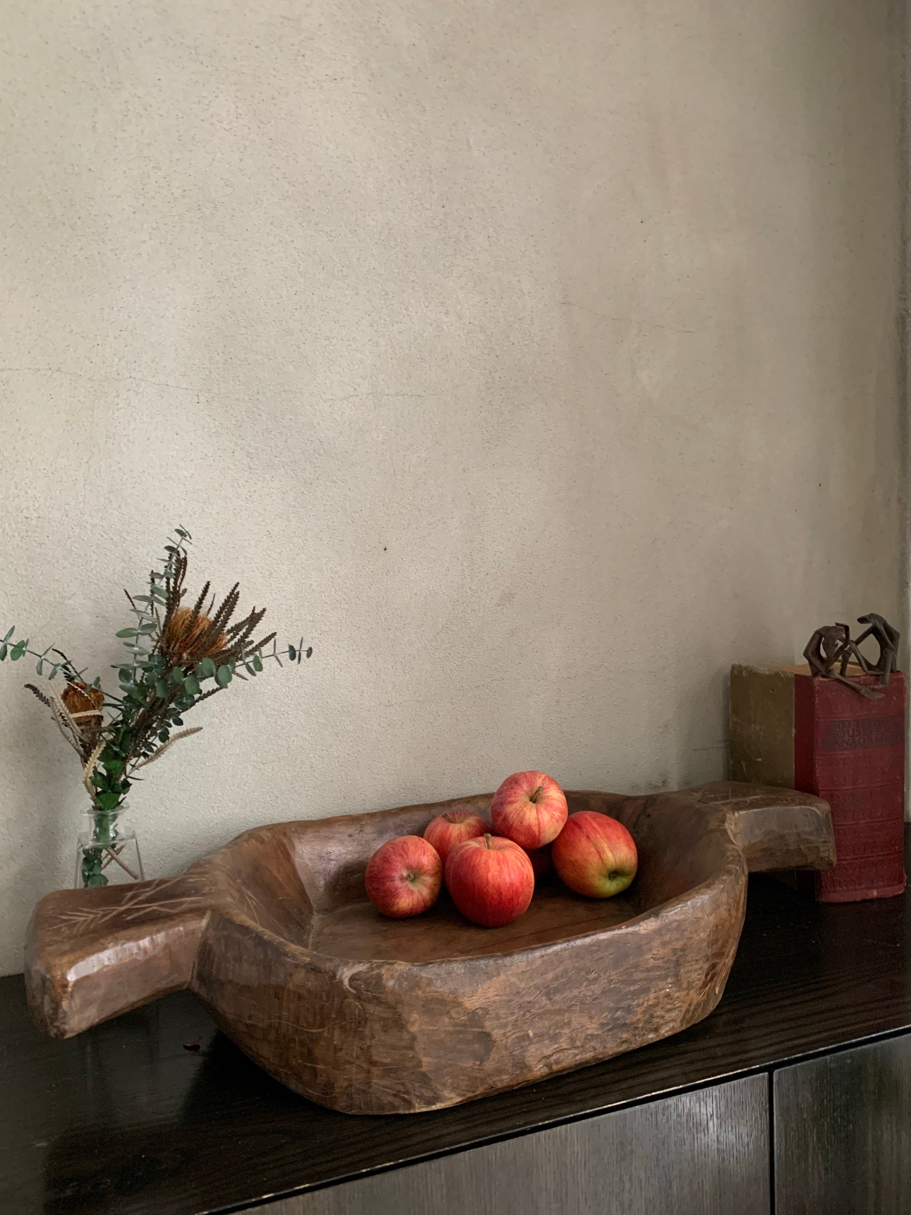 Large Hand-Carved Wooden Bowl