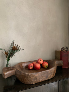Large Hand-Carved Wooden Bowl