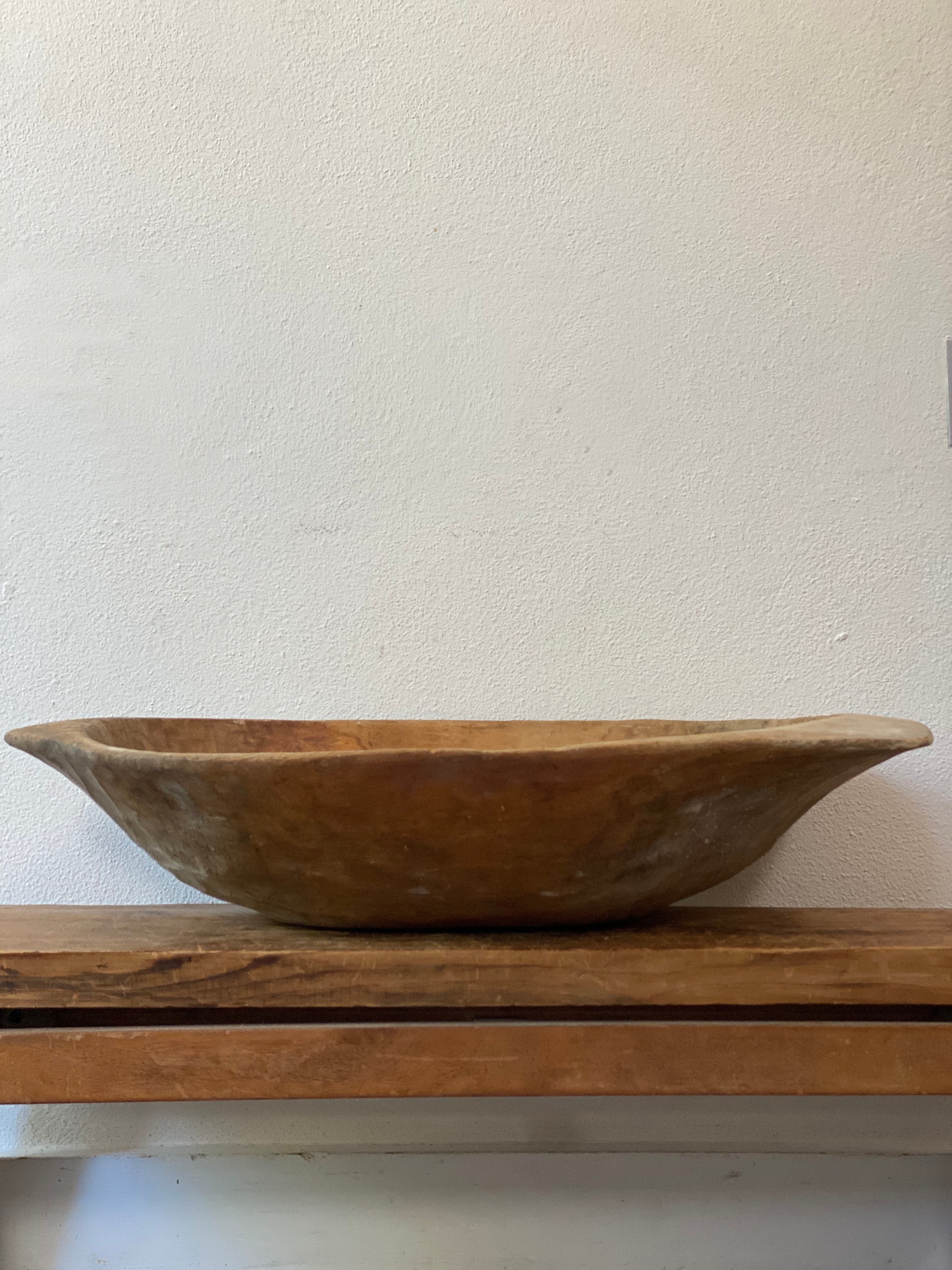 Rustic Wooden Dough Bowl