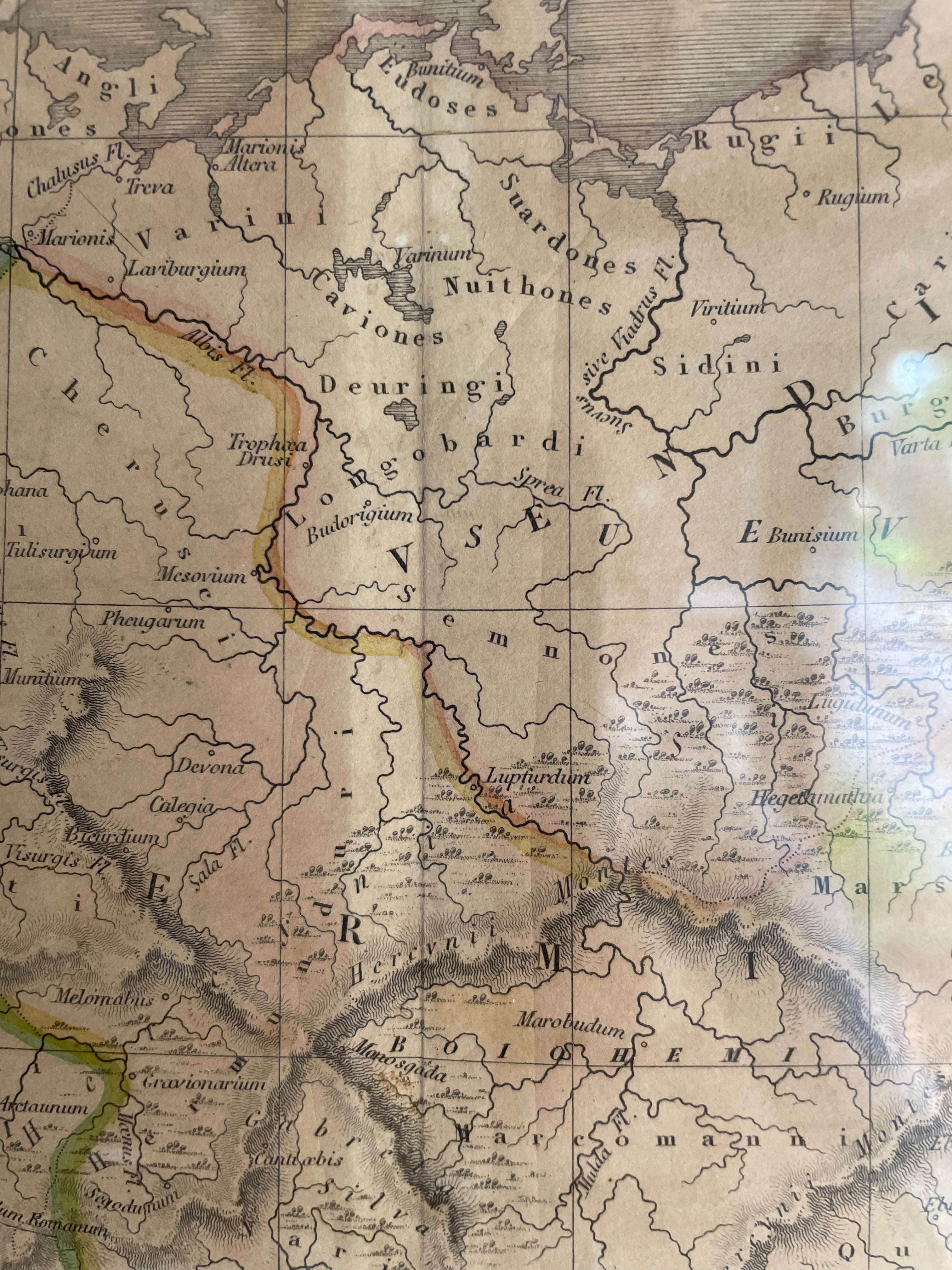 Small 19th Century Framed Map: Germania