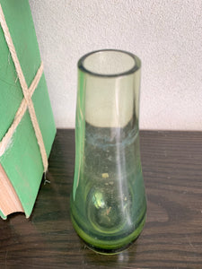 Midcentury Green Glass Vase