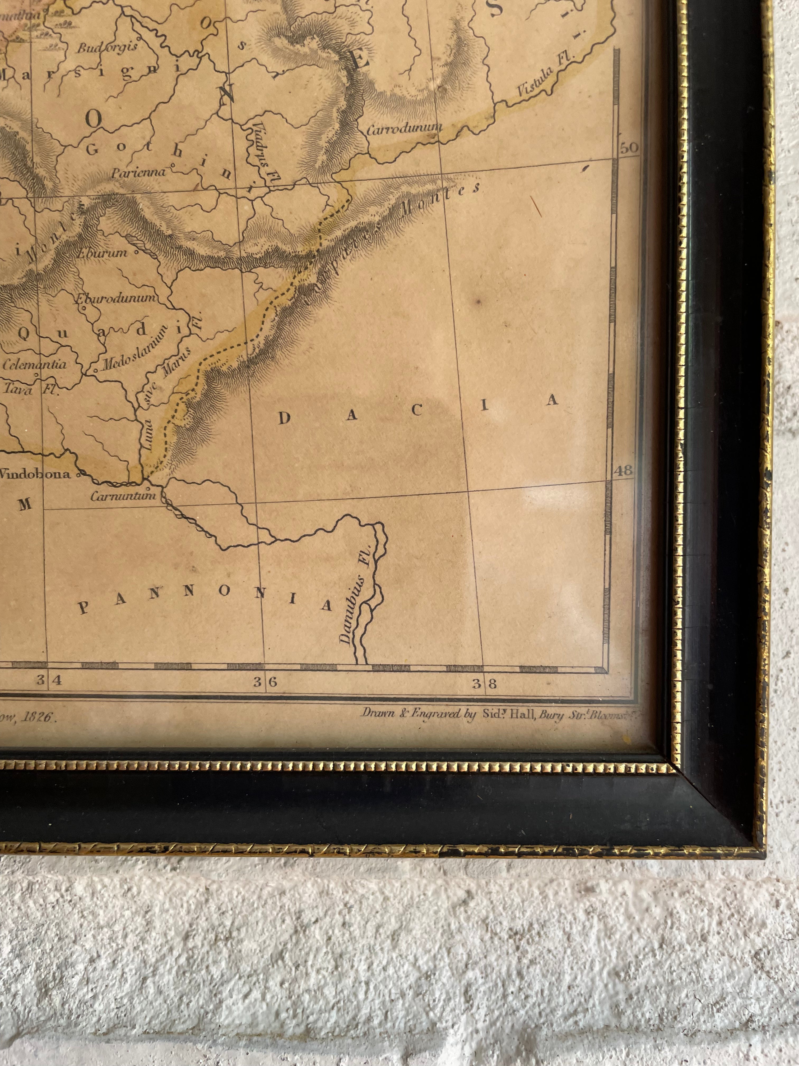 Small 19th Century Framed Map: Germania