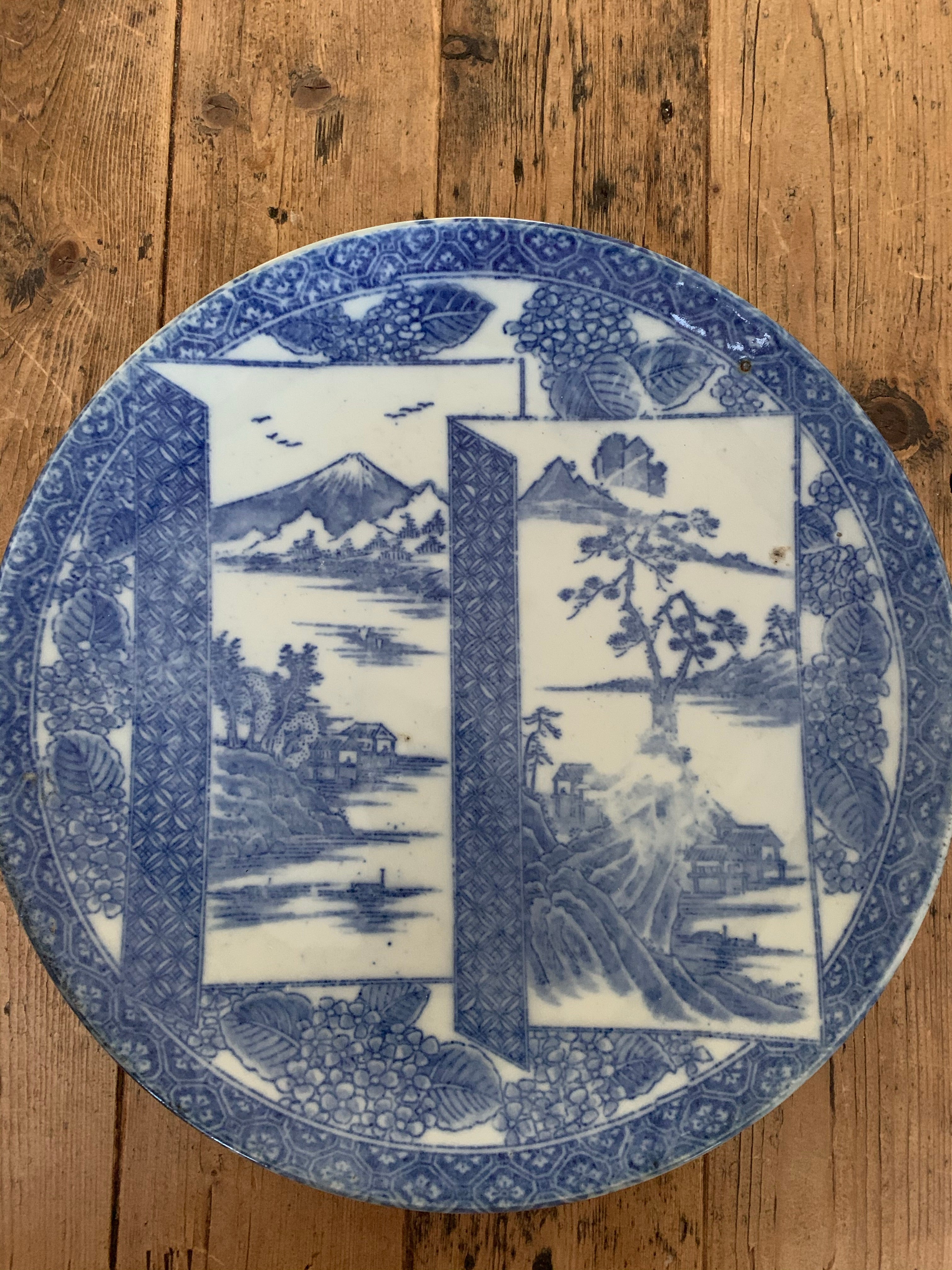 1900s Japanese Ceramic Igezara Plate