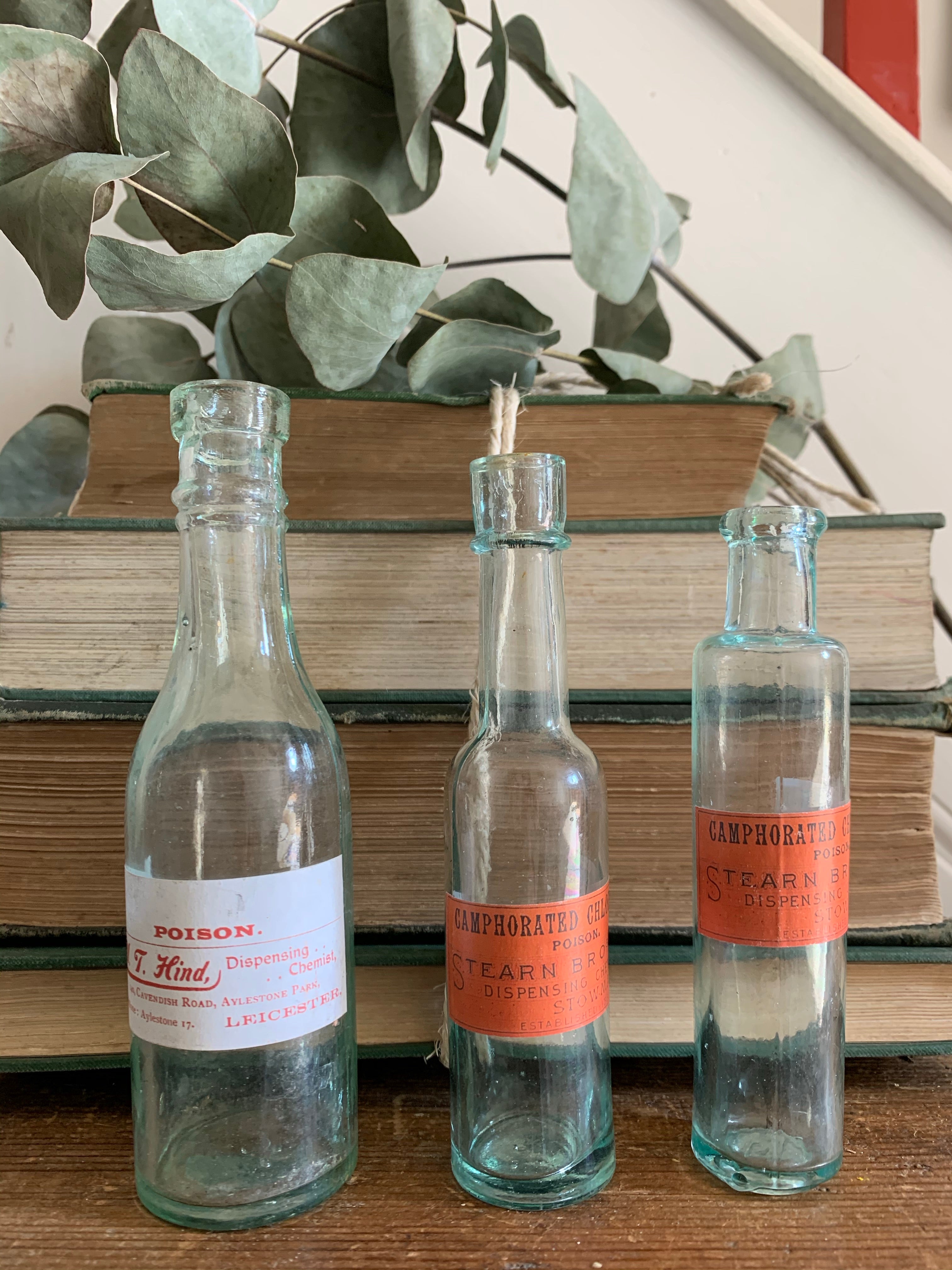 Set of Three Little Poison Bottles