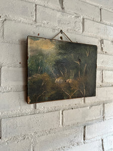 19th Century Landscape: Unframed Oil on Canvas
