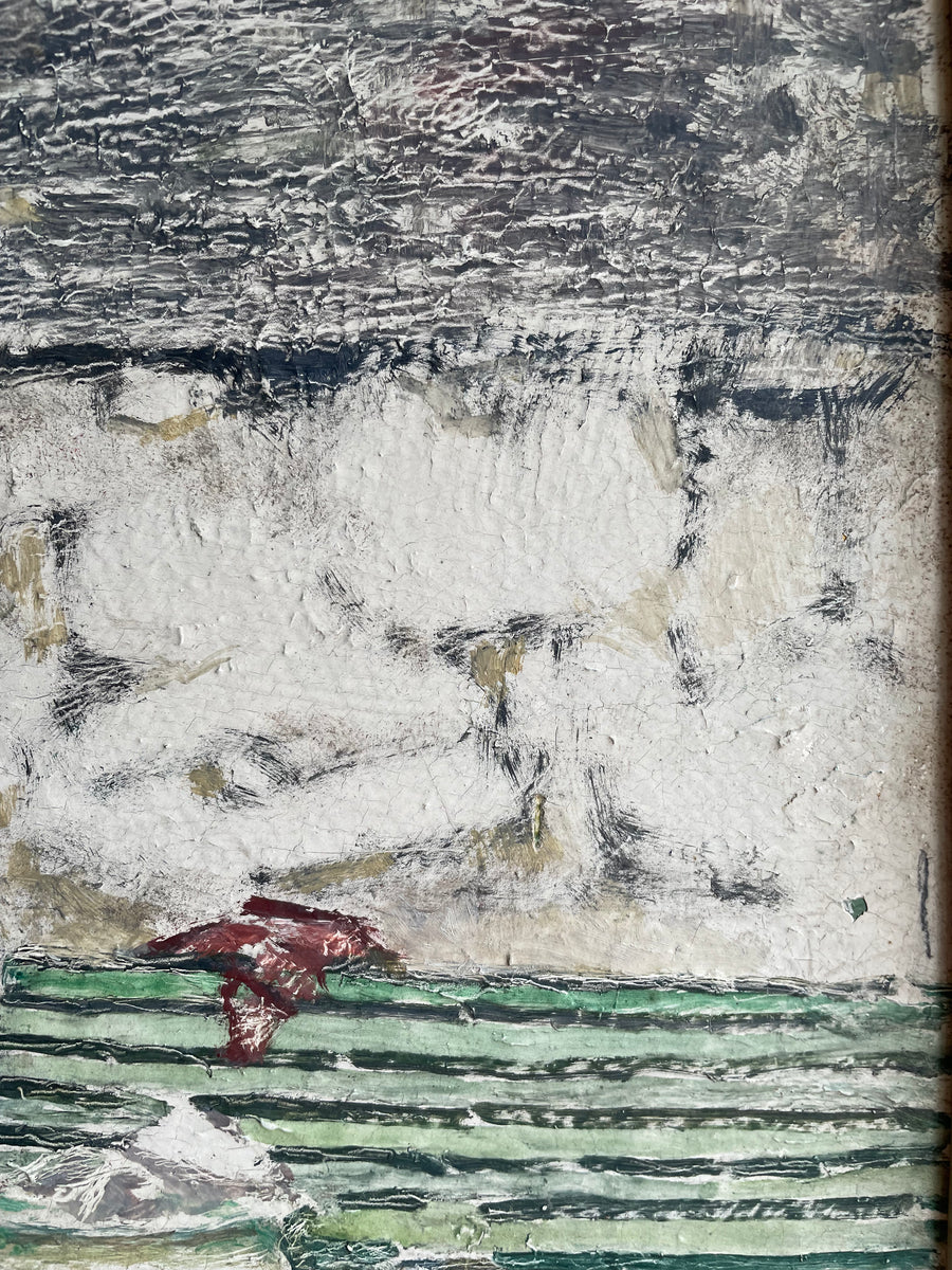 Still Life with a Bench: Beautiful Oil on Board – Reclectic