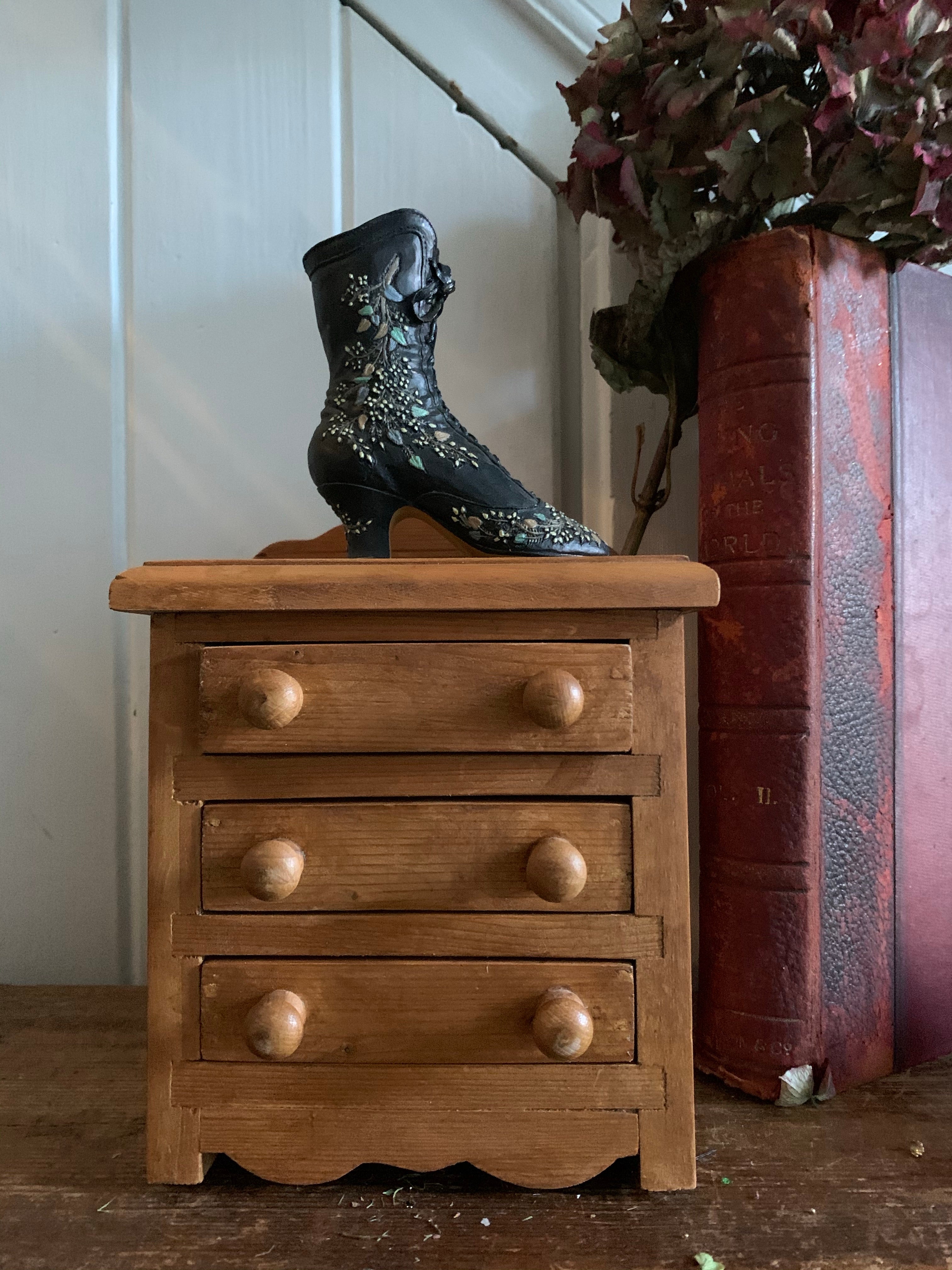Miniature Ceramic & Resin Victorian Boot