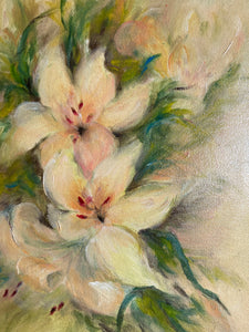 Small Floral: oil on canvas signed in a gilt frame