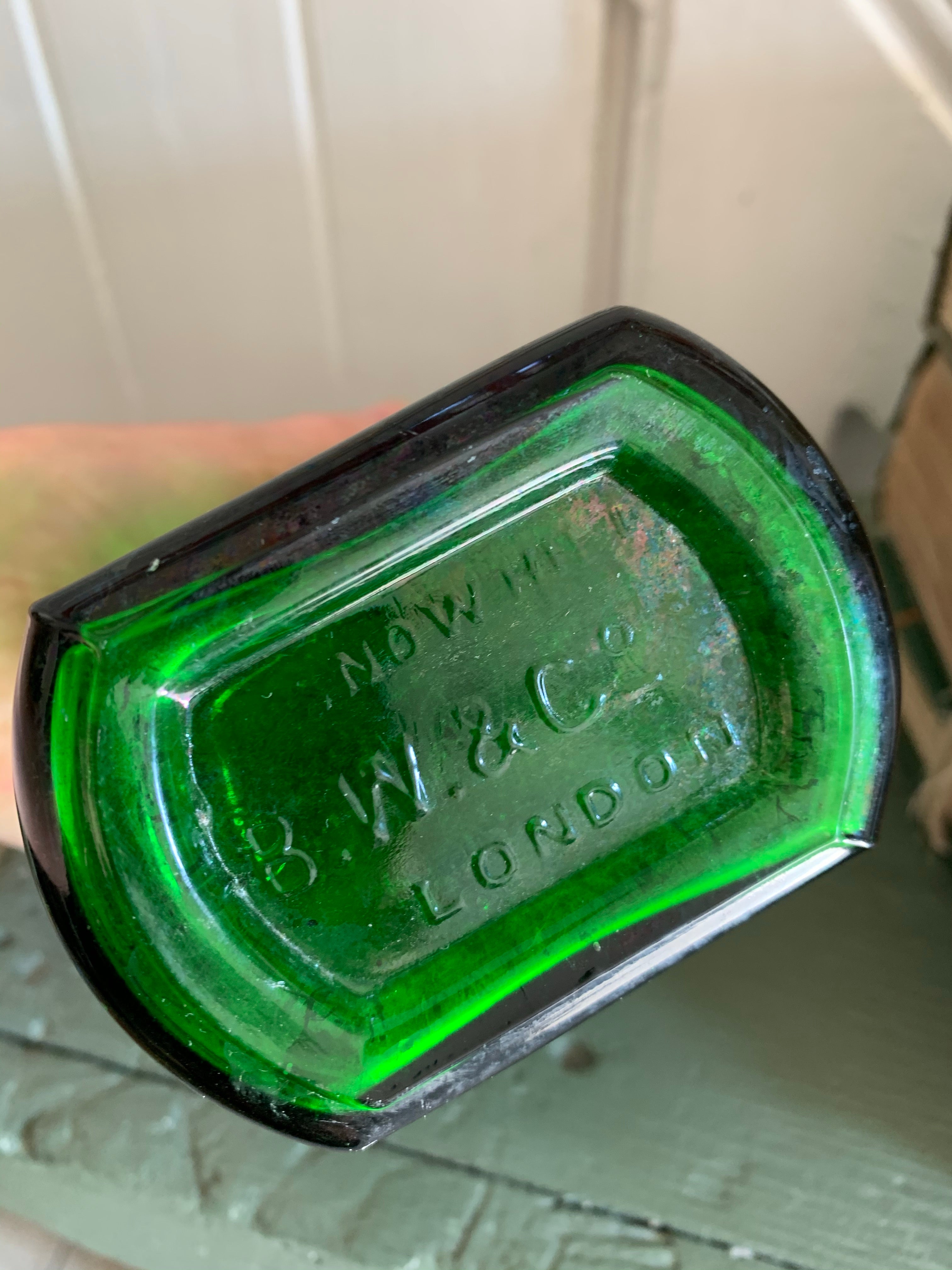 Old Embossed "Kepler" Green Bottle
