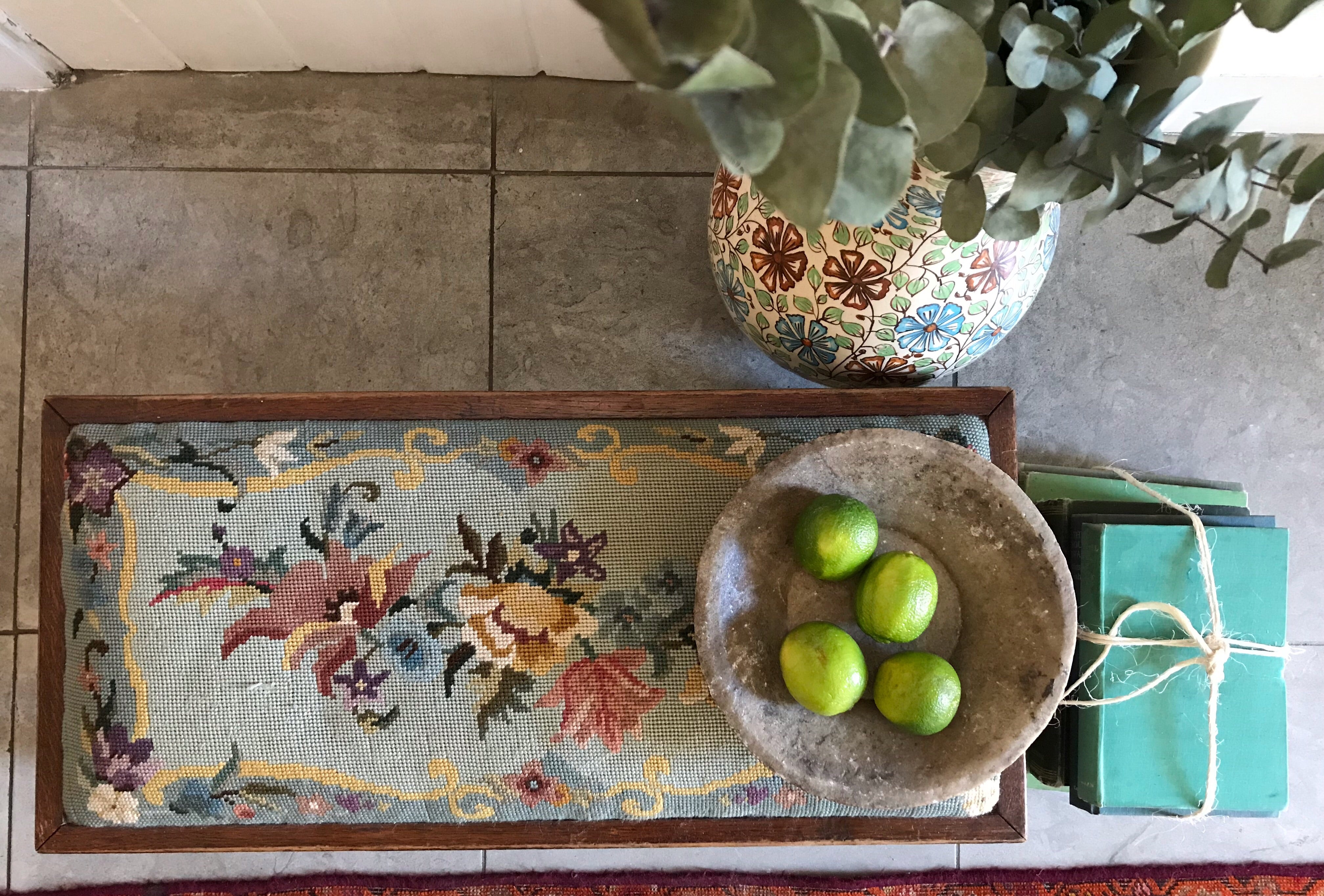 Vintage tapestry stool
