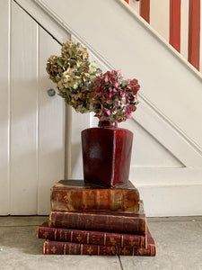 Burgundy Book Bundle with Leather Spines