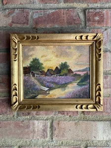French Lavender: Small Signed Oil on Board