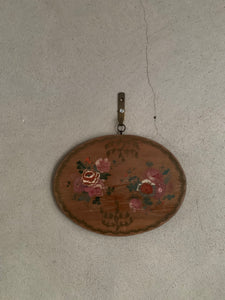 Mini Oval Floral Antique Oil on Wood
