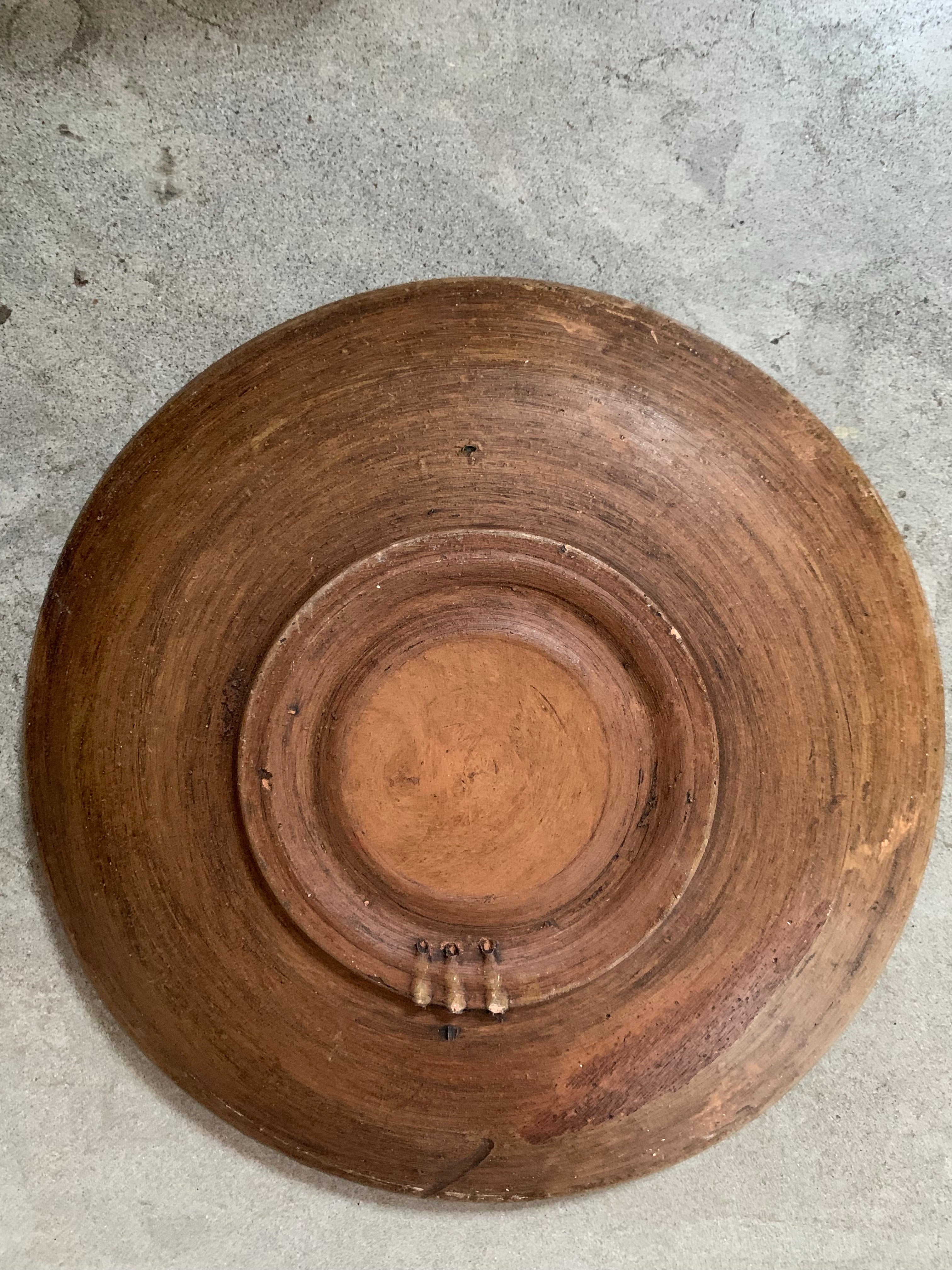 Decorative Patterned Plate in blues, terracotta and greens
