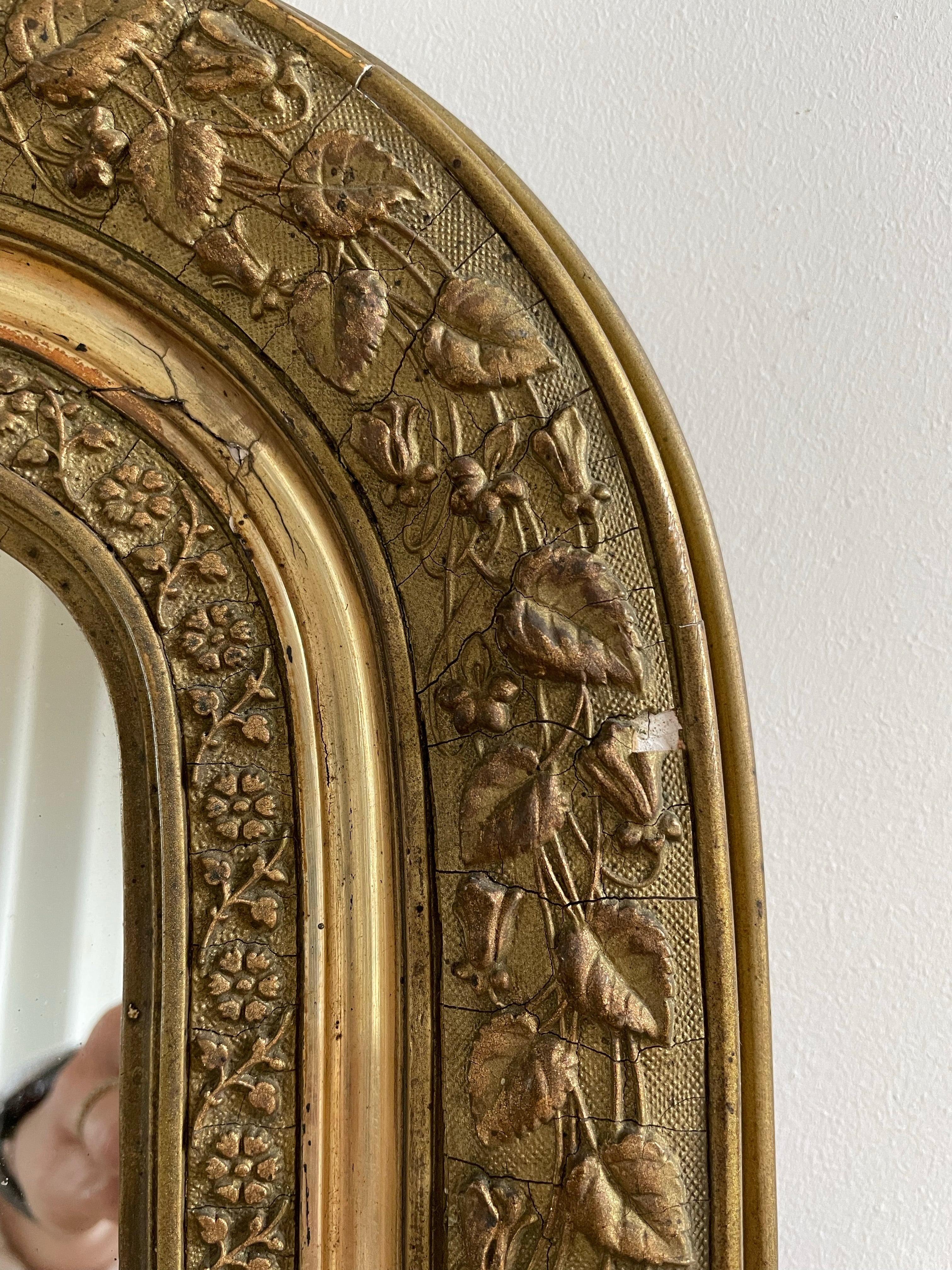 Large Antique French Gilt Mirror