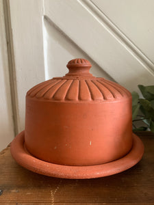 Antique Terracotta Cheese Dome and Plate