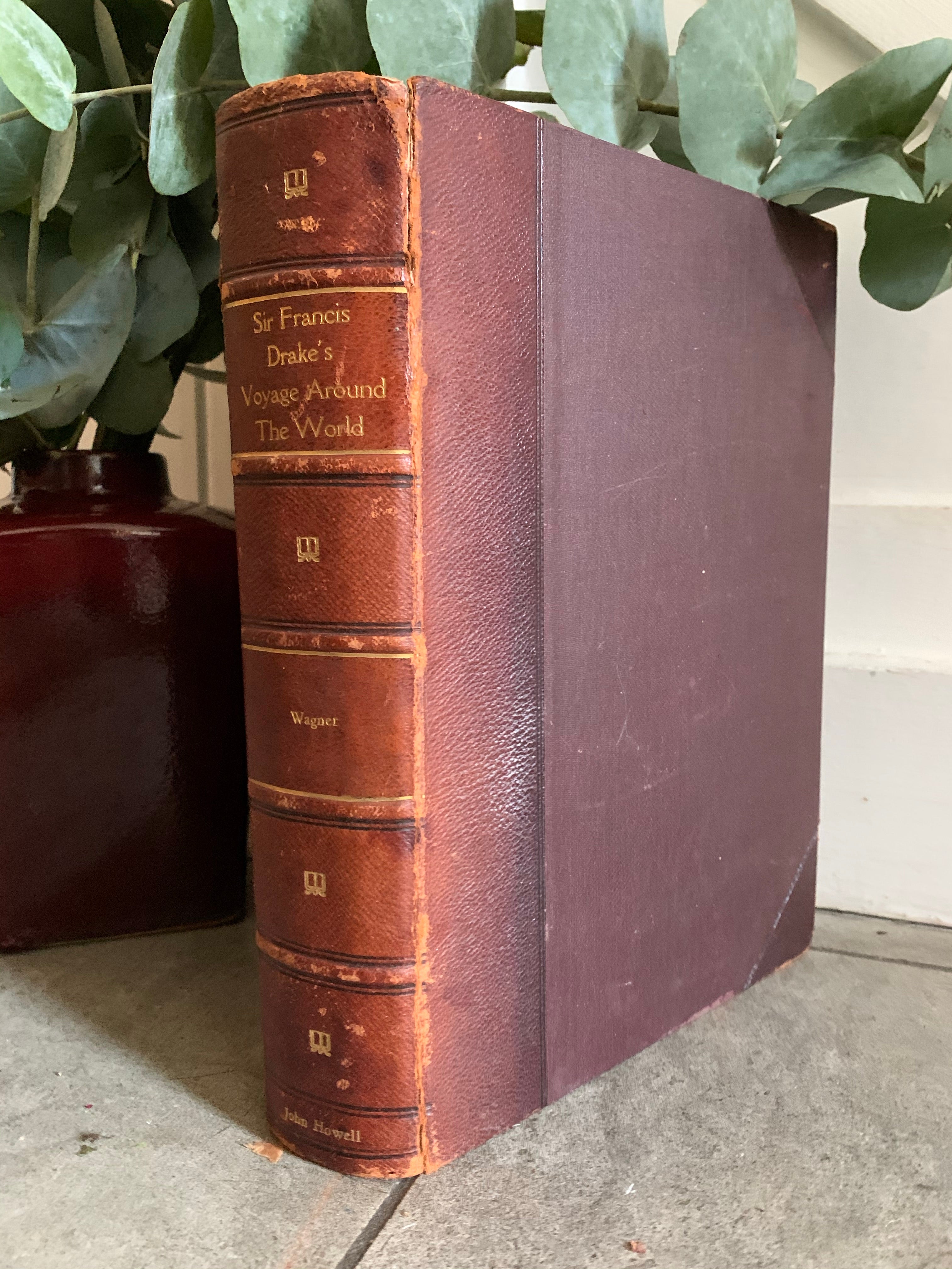 1920s “Sir Francis Drake’s Voyage around the World” with leather spine