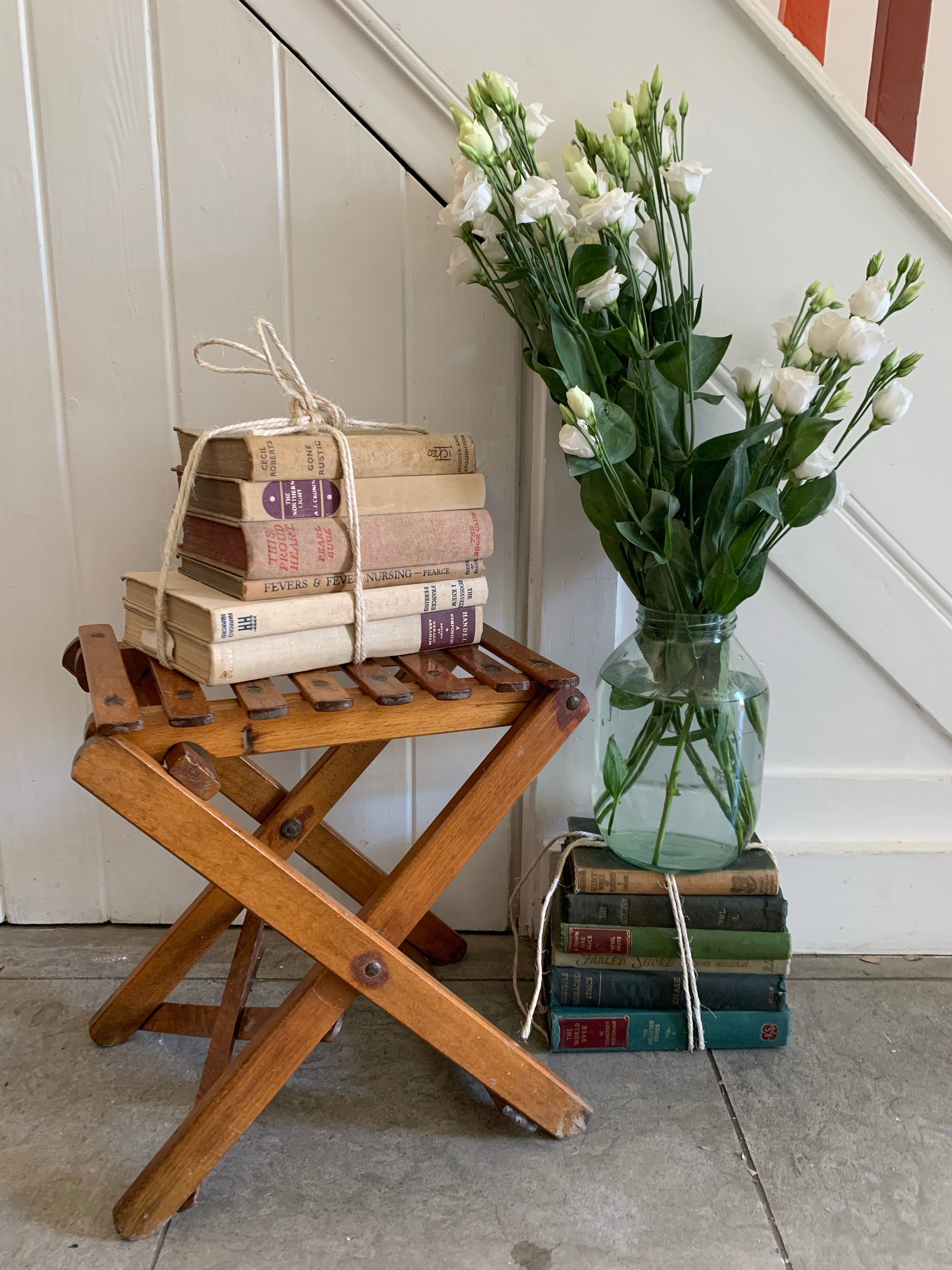 Vintage Wooden Folding Stool