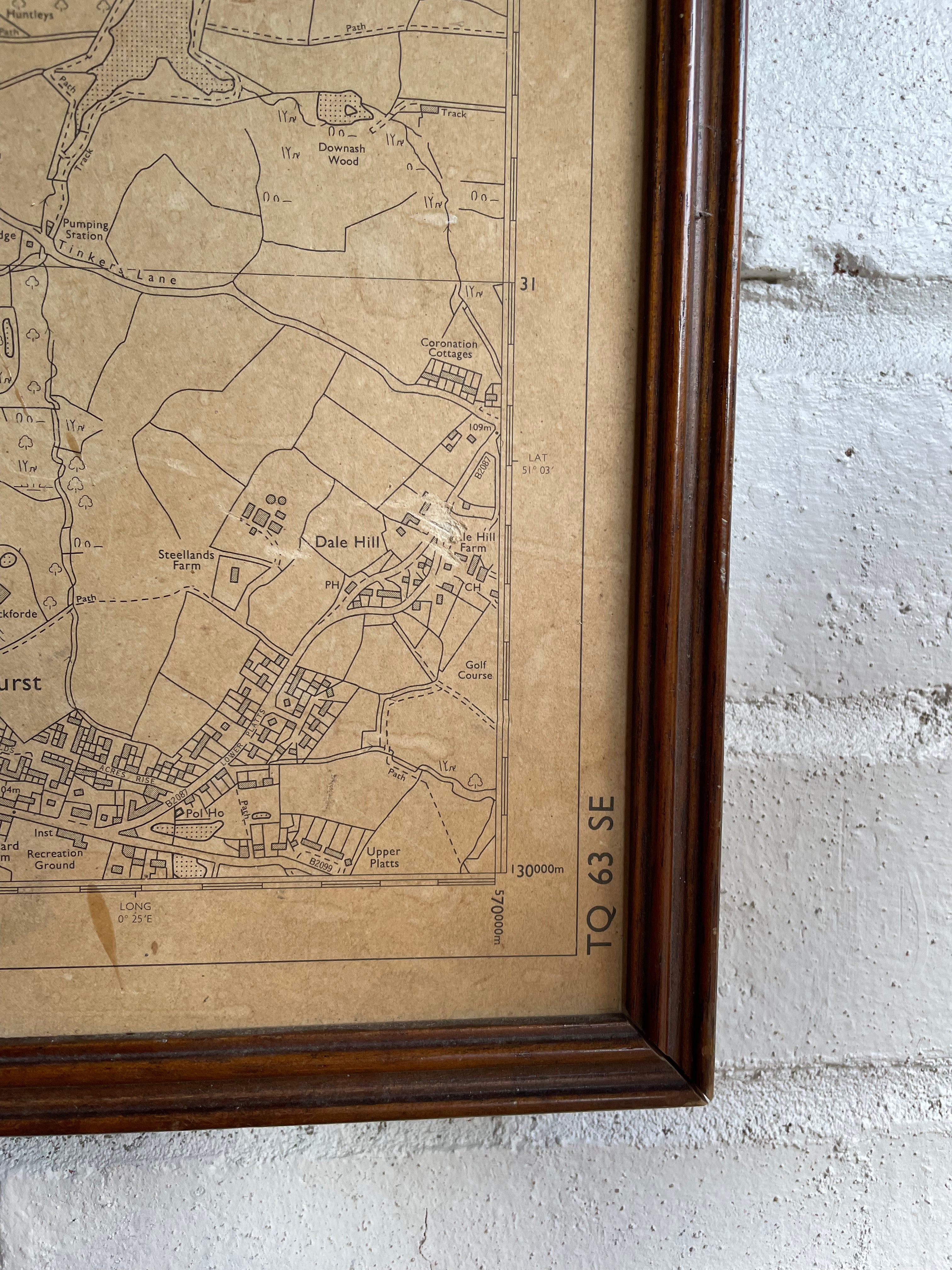Large Faded Map of East Sussex & Kent