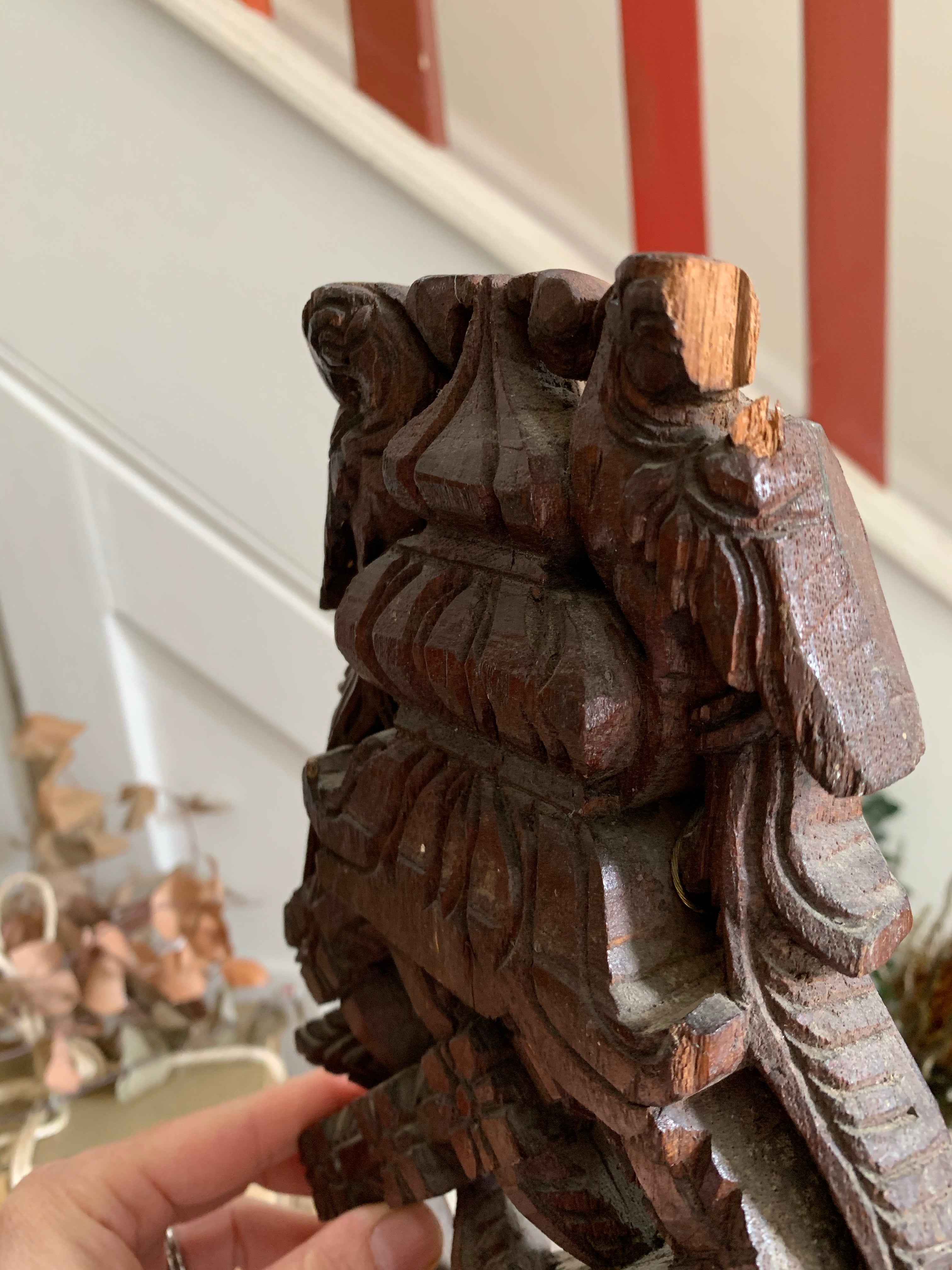 Hand-Carved Decorative Wood Panel