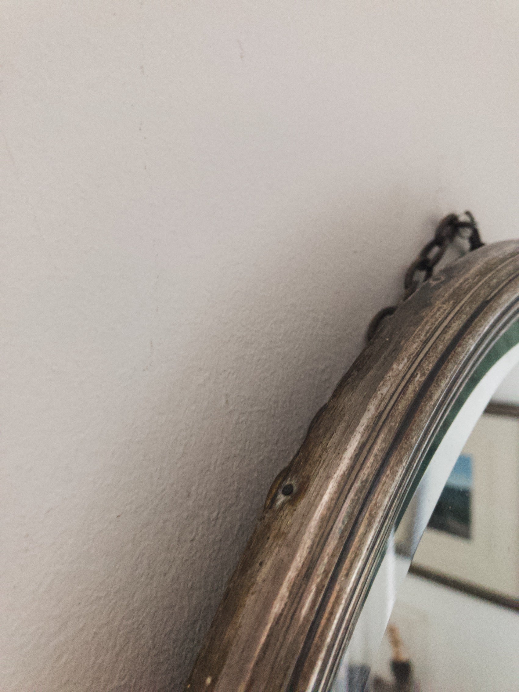 Large Metal Oval Mirror