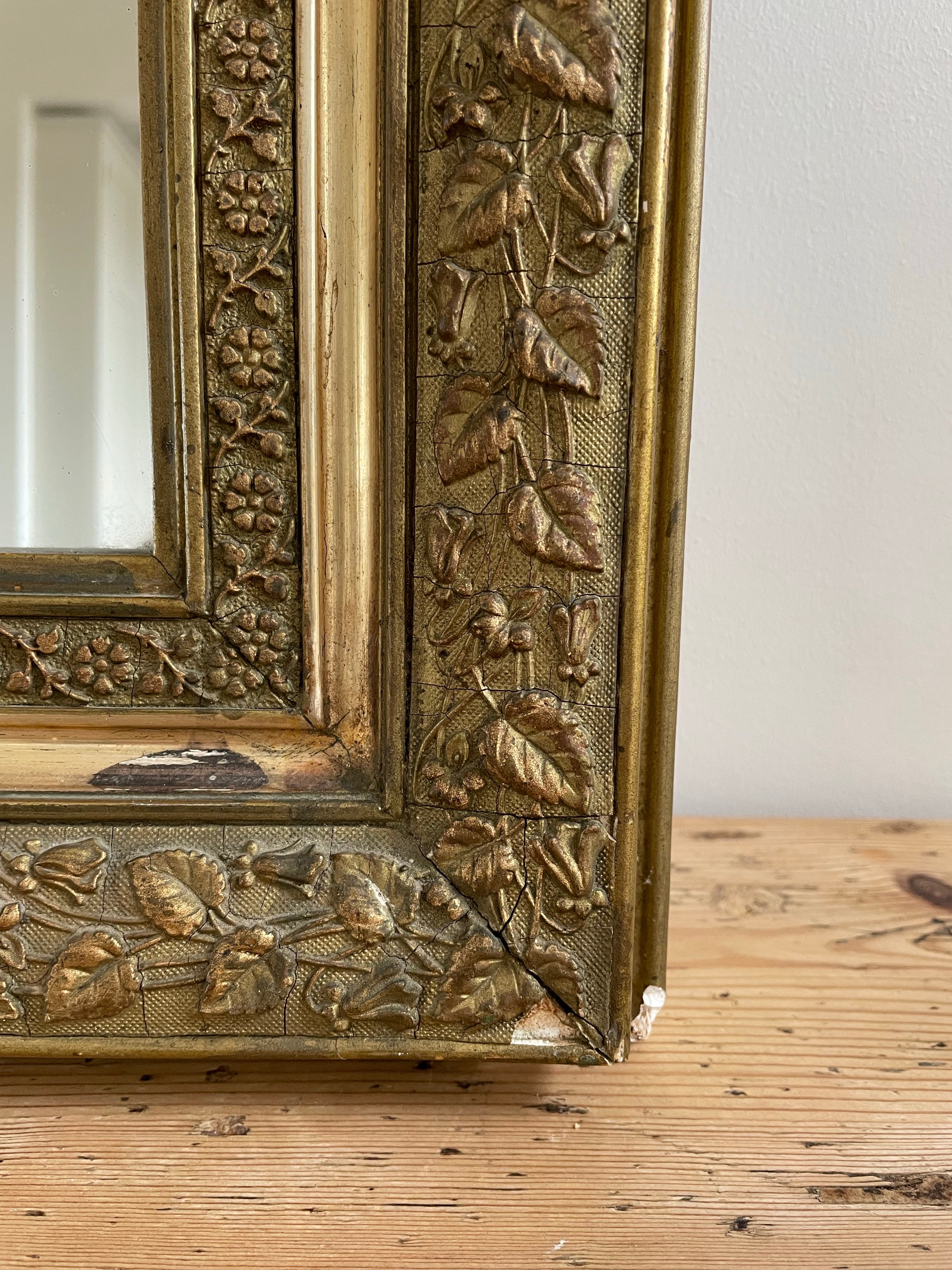 Large Antique French Gilt Mirror
