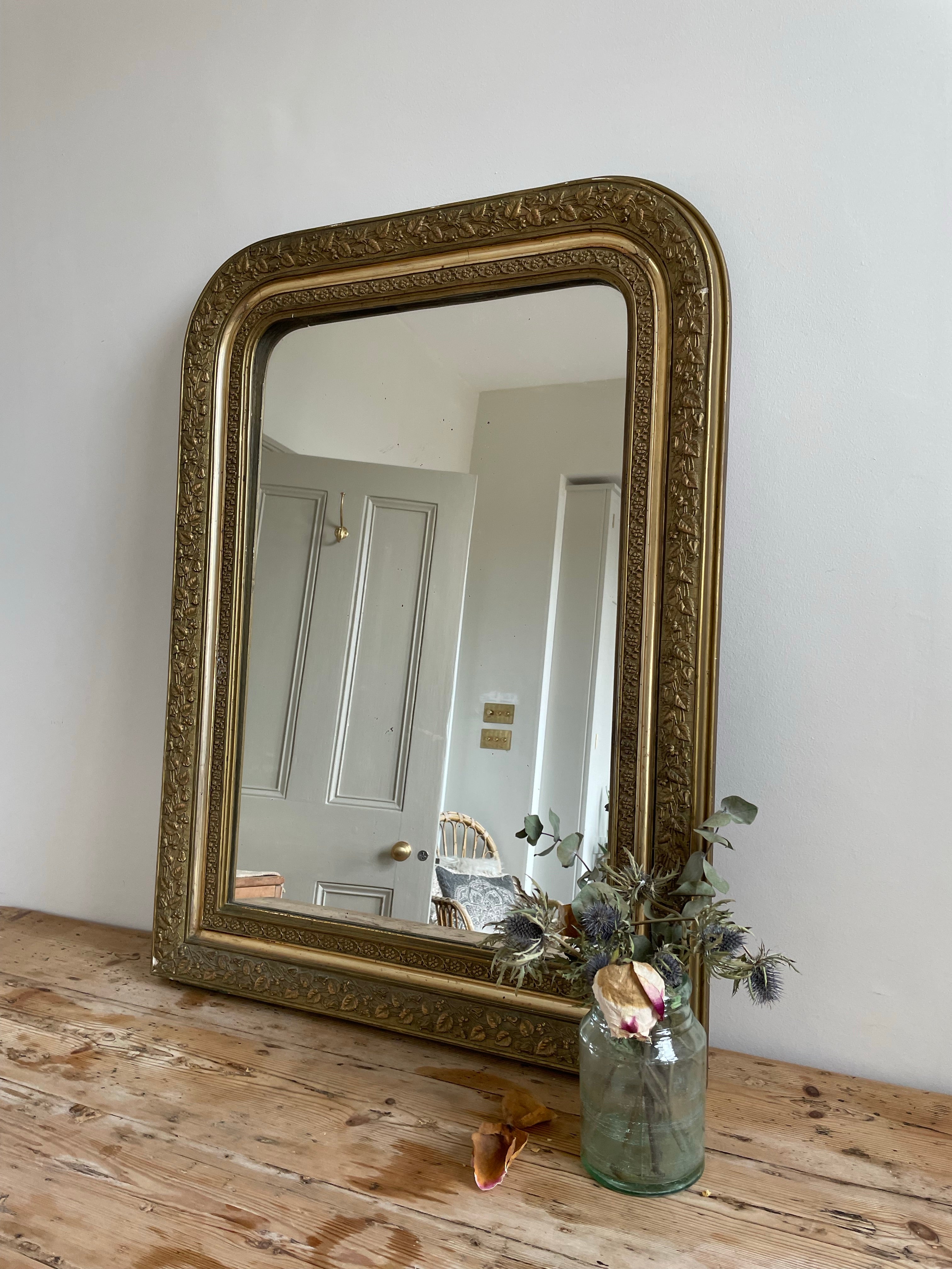 Large Antique French Gilt Mirror