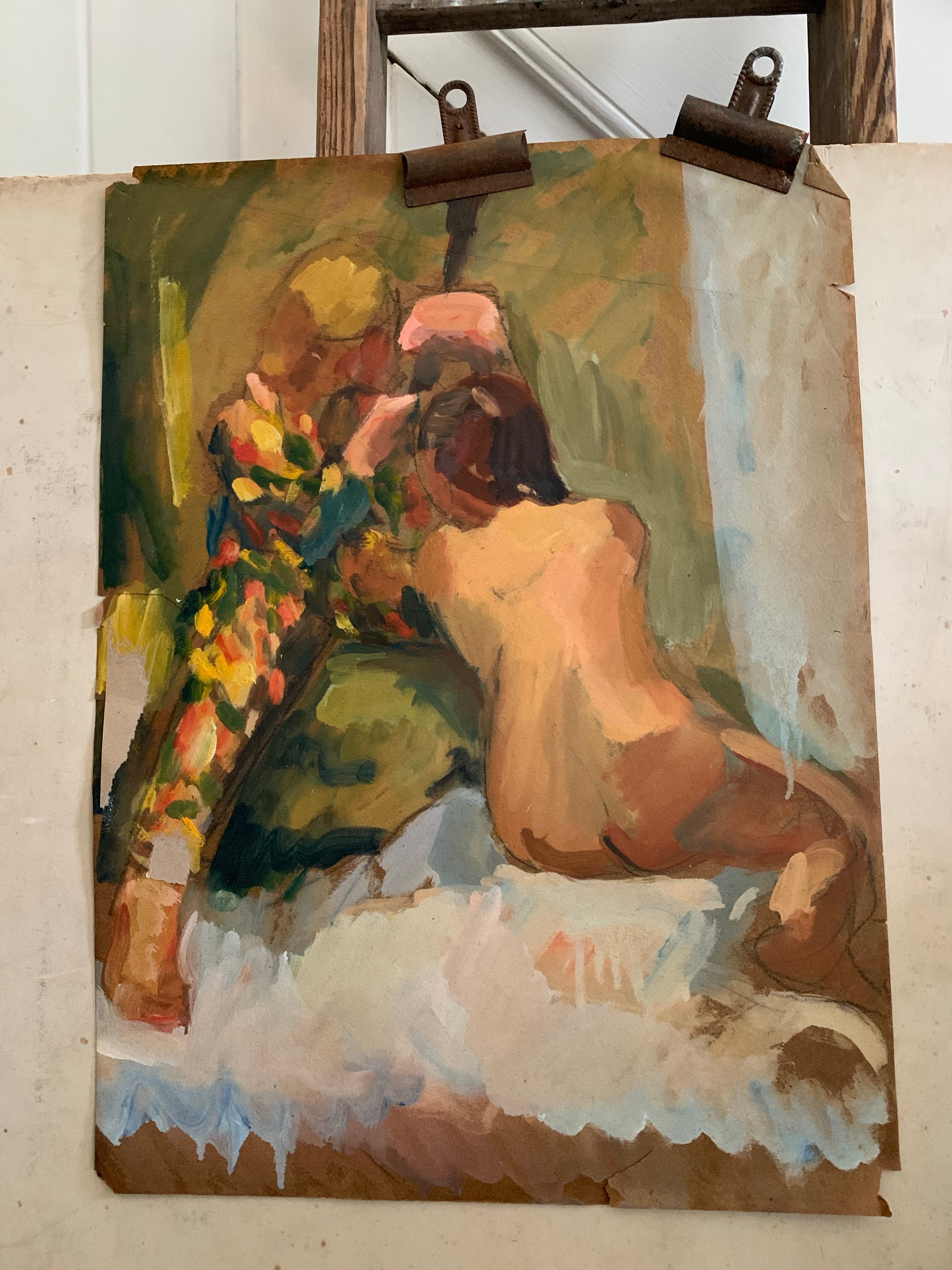 Oil Portrait on Delicate Wax Paper by Dennis Gilbert