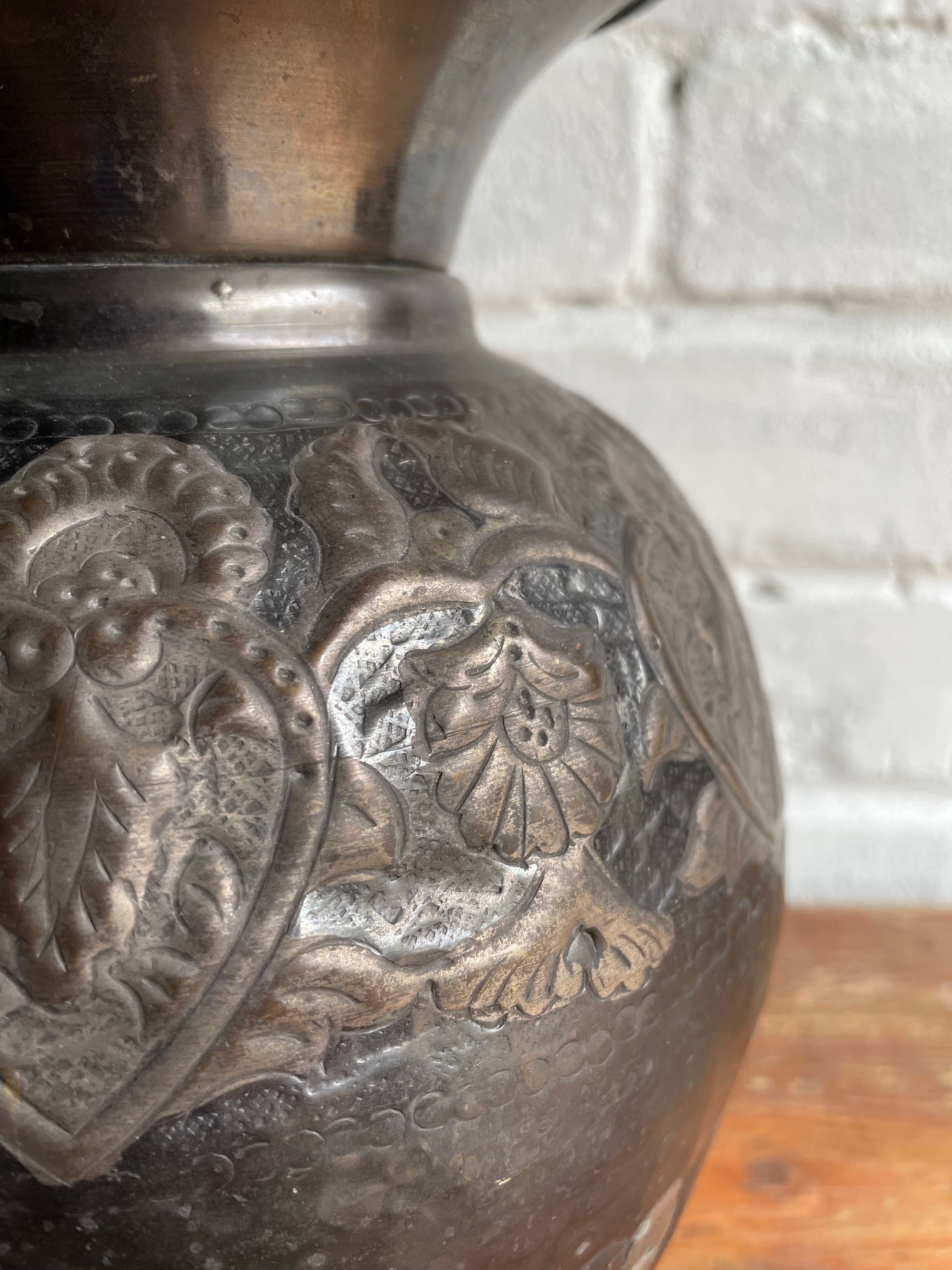 Victorian Hammered Metal Vase