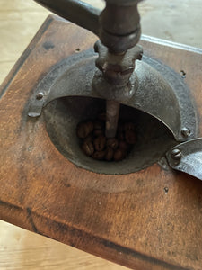 Antique Coffee Grinder with Iron Handle