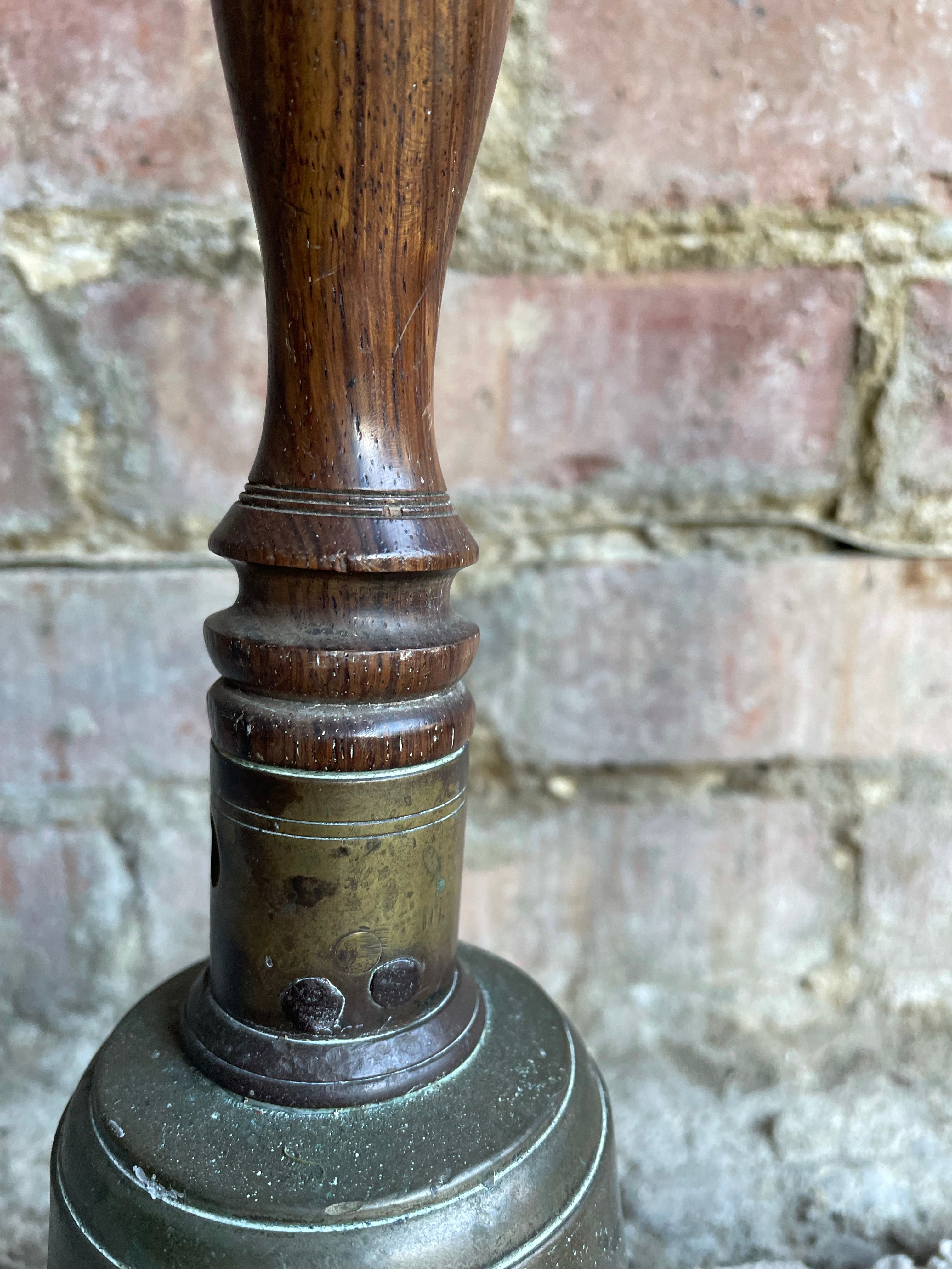 Large Antique Handbell with Wood Handle