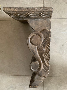 Decorative Carved  Wood Wall Shelf