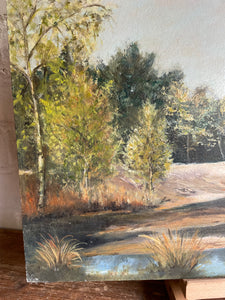 Antique landscape: Oil on Wood Board