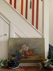 Still Life Oil Painting of Fruit & Flowers