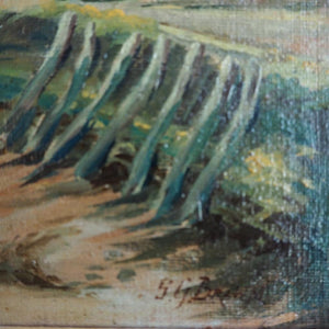 Water Channel: Signed Midcentury Oil on Board