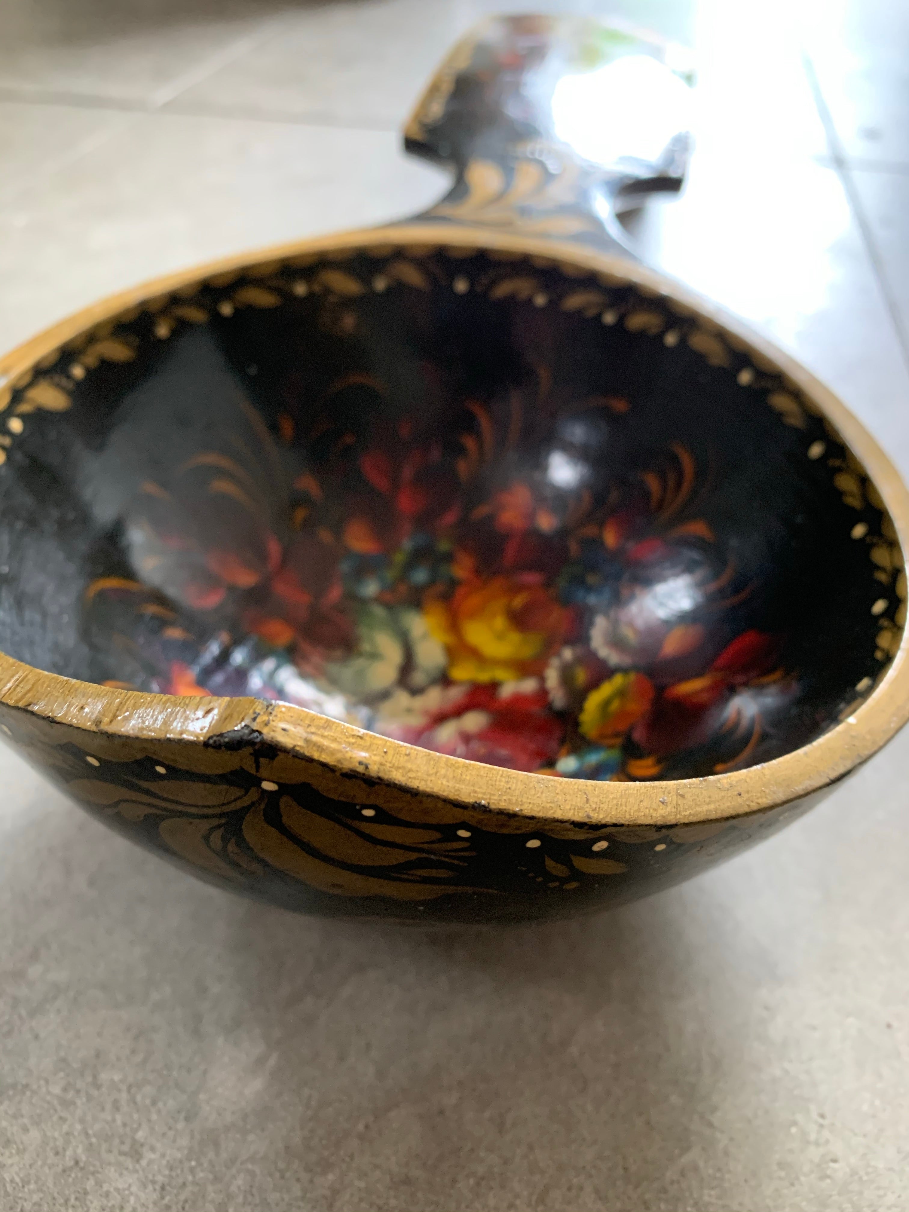 Oversized Antique Papier Mache Ladle