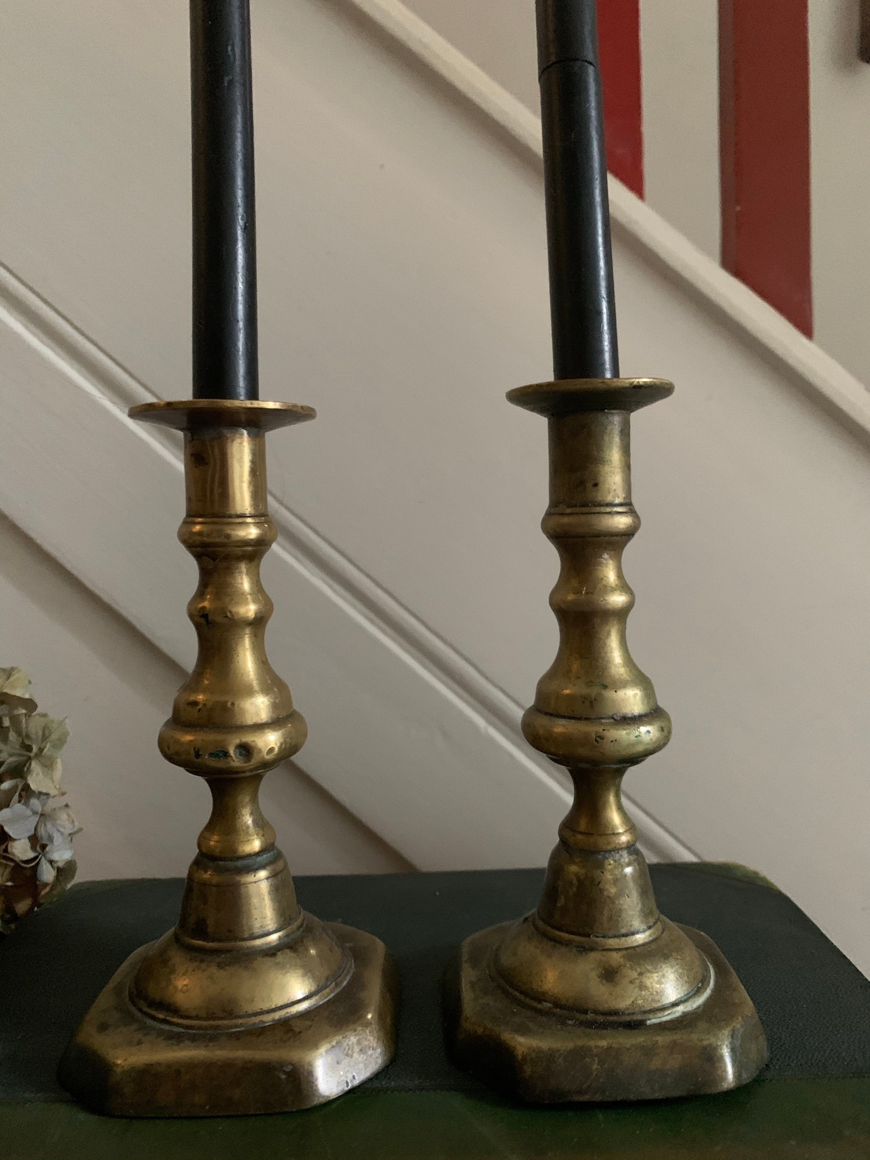 Small Vintage Brass Candlesticks