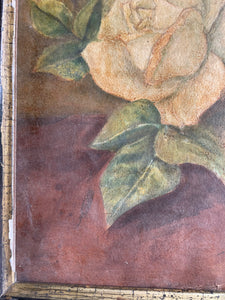 Muted Floral Still Life: Oil on CardBoard