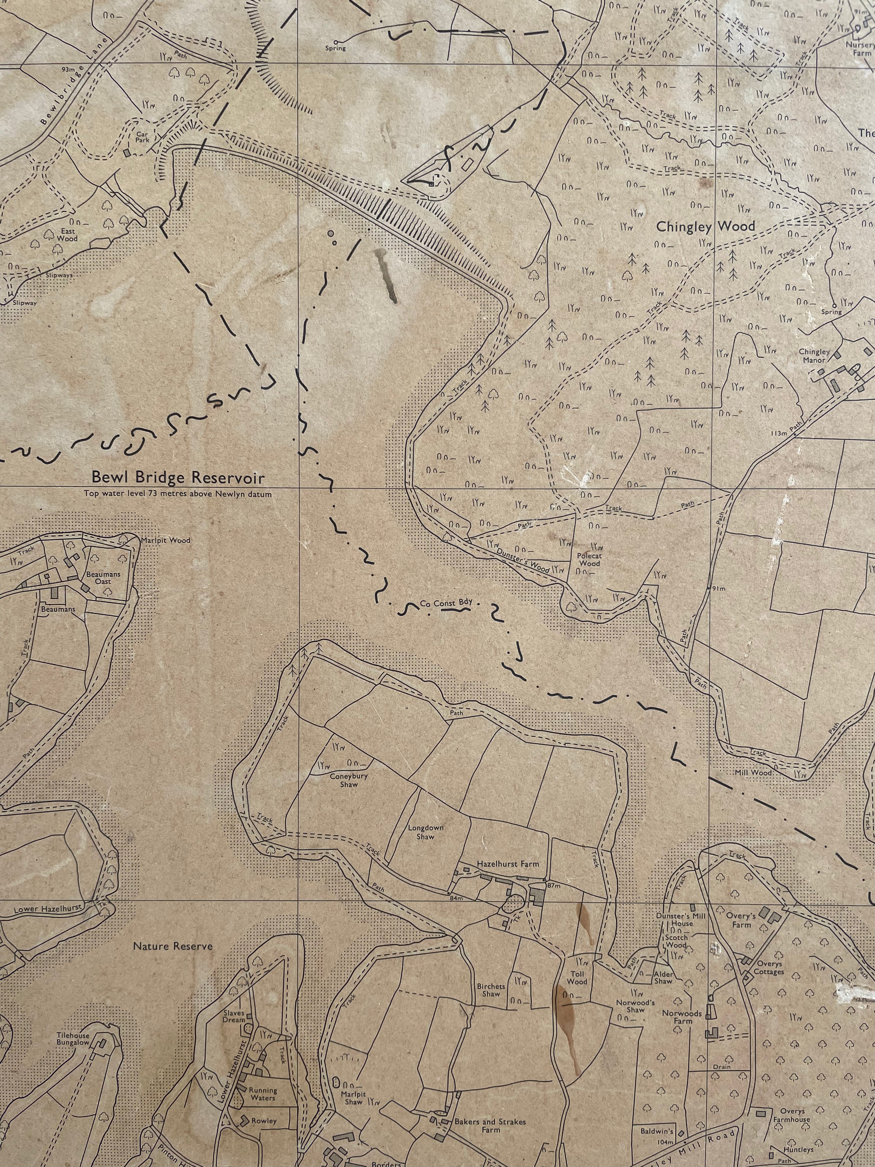Large Faded Map of East Sussex & Kent