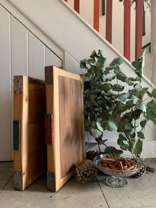 Reclaimed Wood Chopping Block (with green plaque)