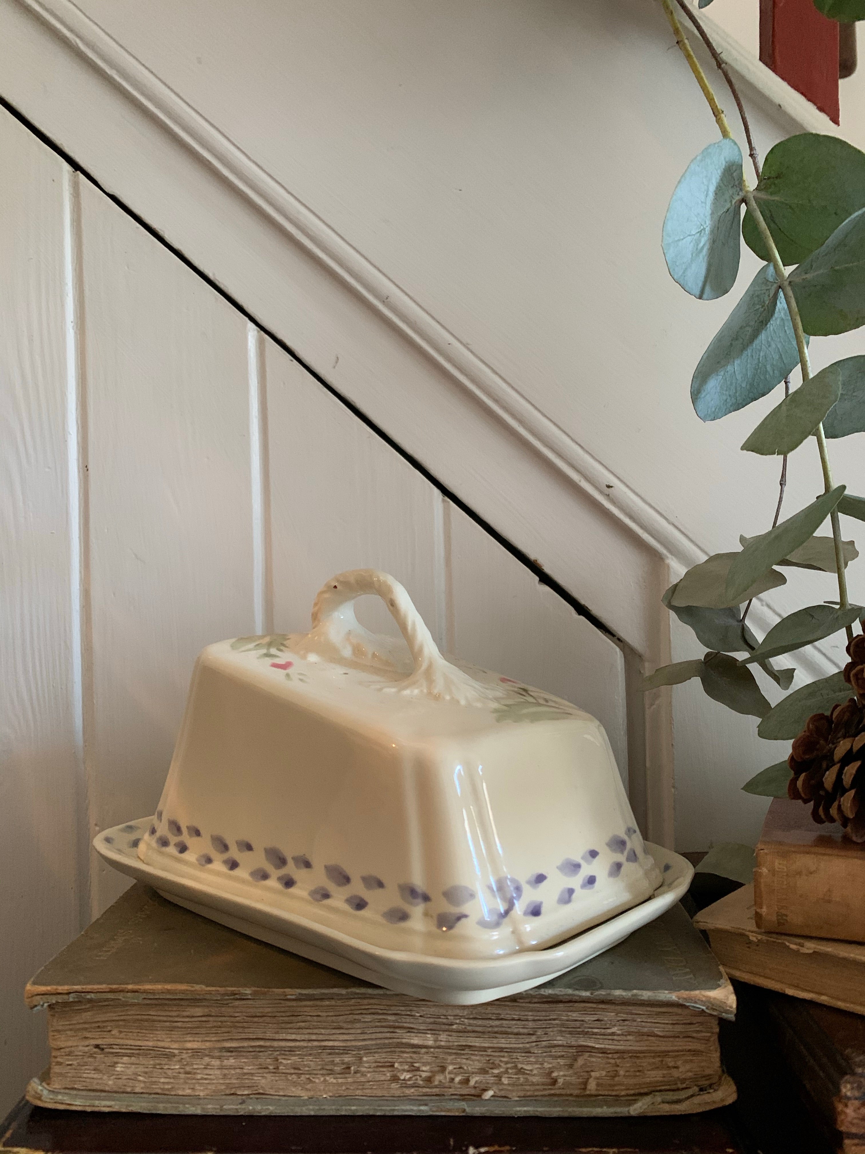 Antique Ceramic Cheese/Butter Dish with lid