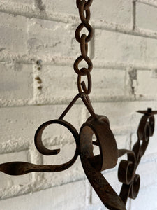 Belgian Wrought Iron Hanging Candelabra